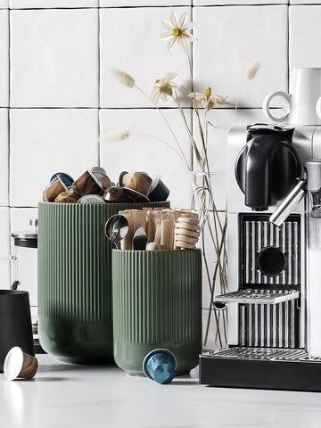 LE TAUCI ribbed fluted finish adds modern texture to kitchen decor.