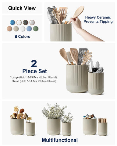 LE TAUCI small utensil holder front view for compact counter storage