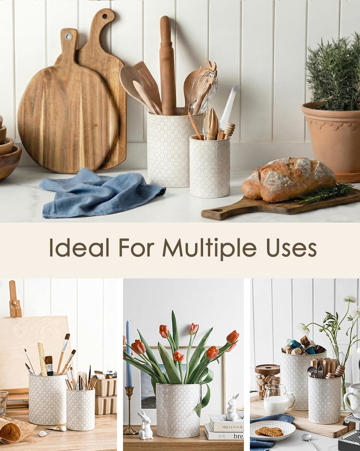 LE TAUCI small countertop organizer keeps knives, forks, and spoons neatly within reach.