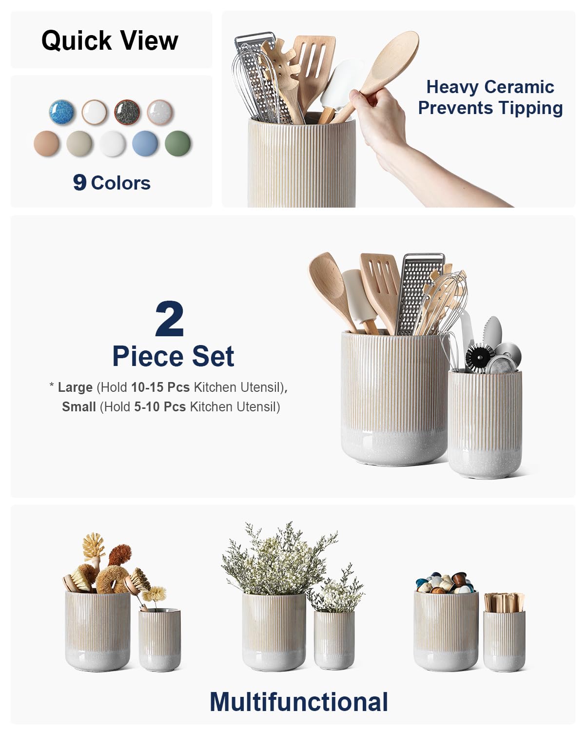 LE TAUCI small flatware organizer neatly stores utensils on the counter.