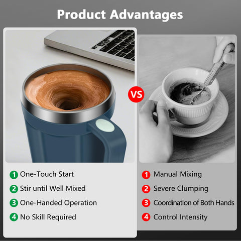 LeadYuantop mug button activation enables easy, hands-free stirring.