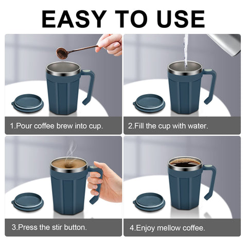 LeadYuantop blue mug is travel-friendly for commute or picnics.