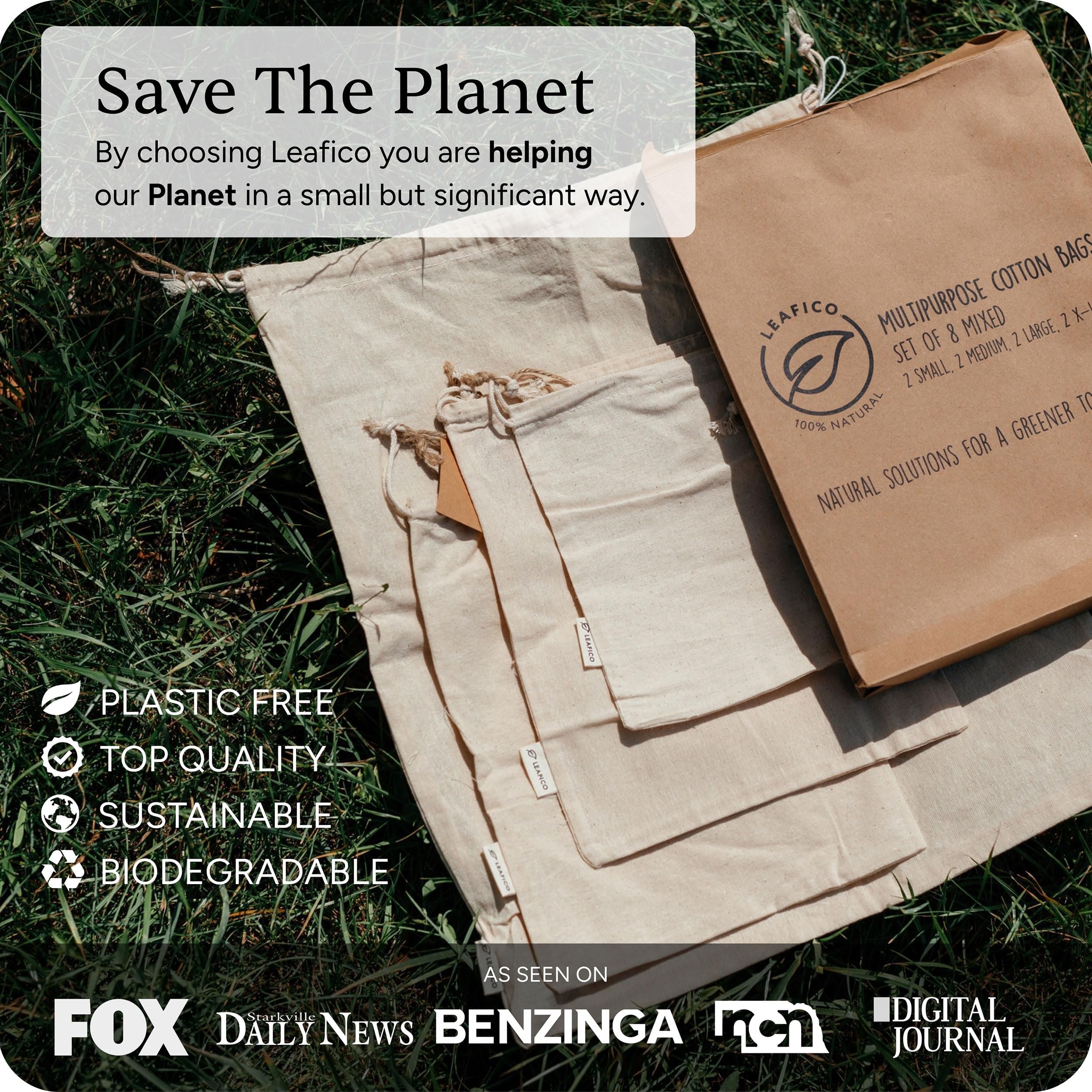 LEAFICO 8x10 lunch bags keep meals organized and washable.