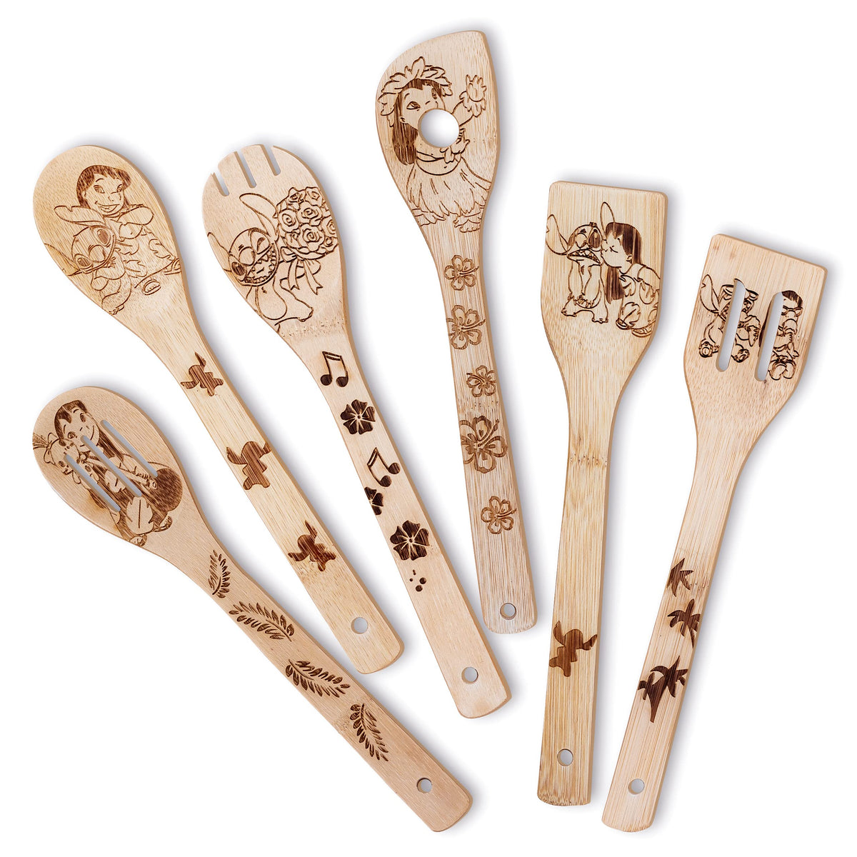 LeafyLane Stitch spoons set for cooking with rustic kitchen decor.