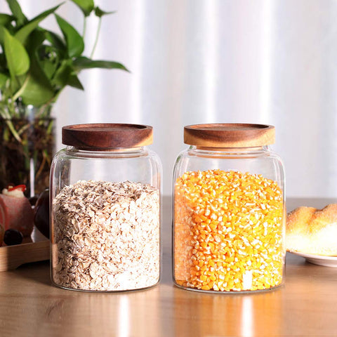 Leaves and Trees Y dry-food jar ready for rice, sugar, or other staples.