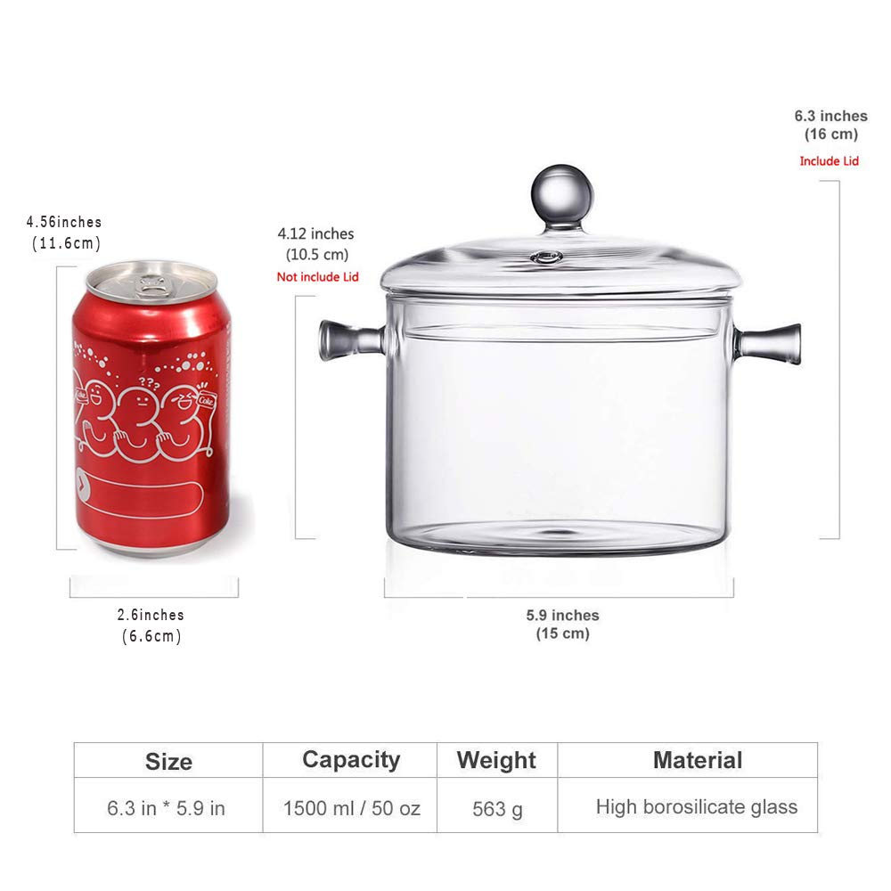 Leaves and Trees Y heat-resistant glass saucepan withstands high temperatures safely