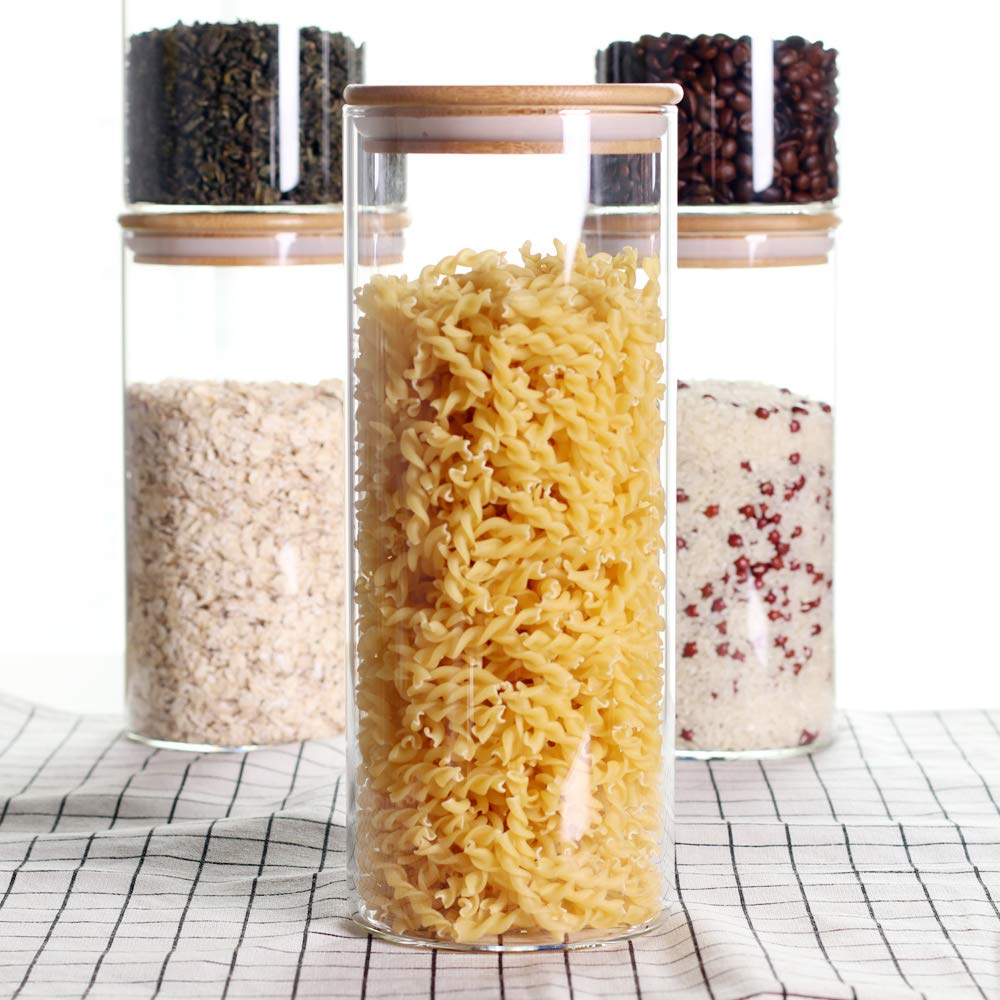 Leaves and Trees Y bamboo-lid canisters add minimalist pantry appeal