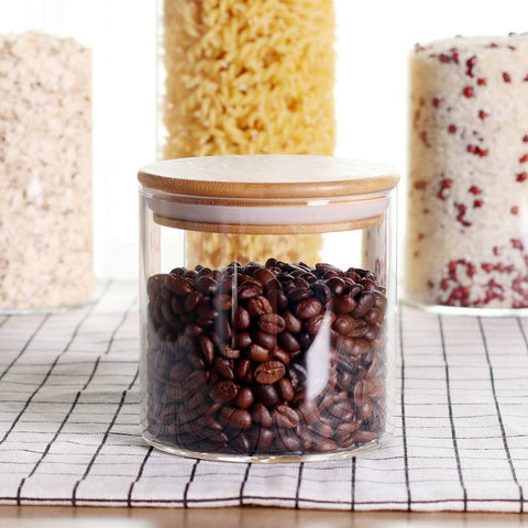 Leaves and Trees Y medium canister for seeds and candy, stackable design