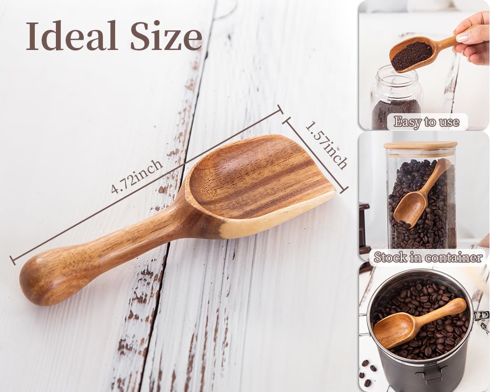 LEBAMI long-handle coffee scoop for easy reach in jars