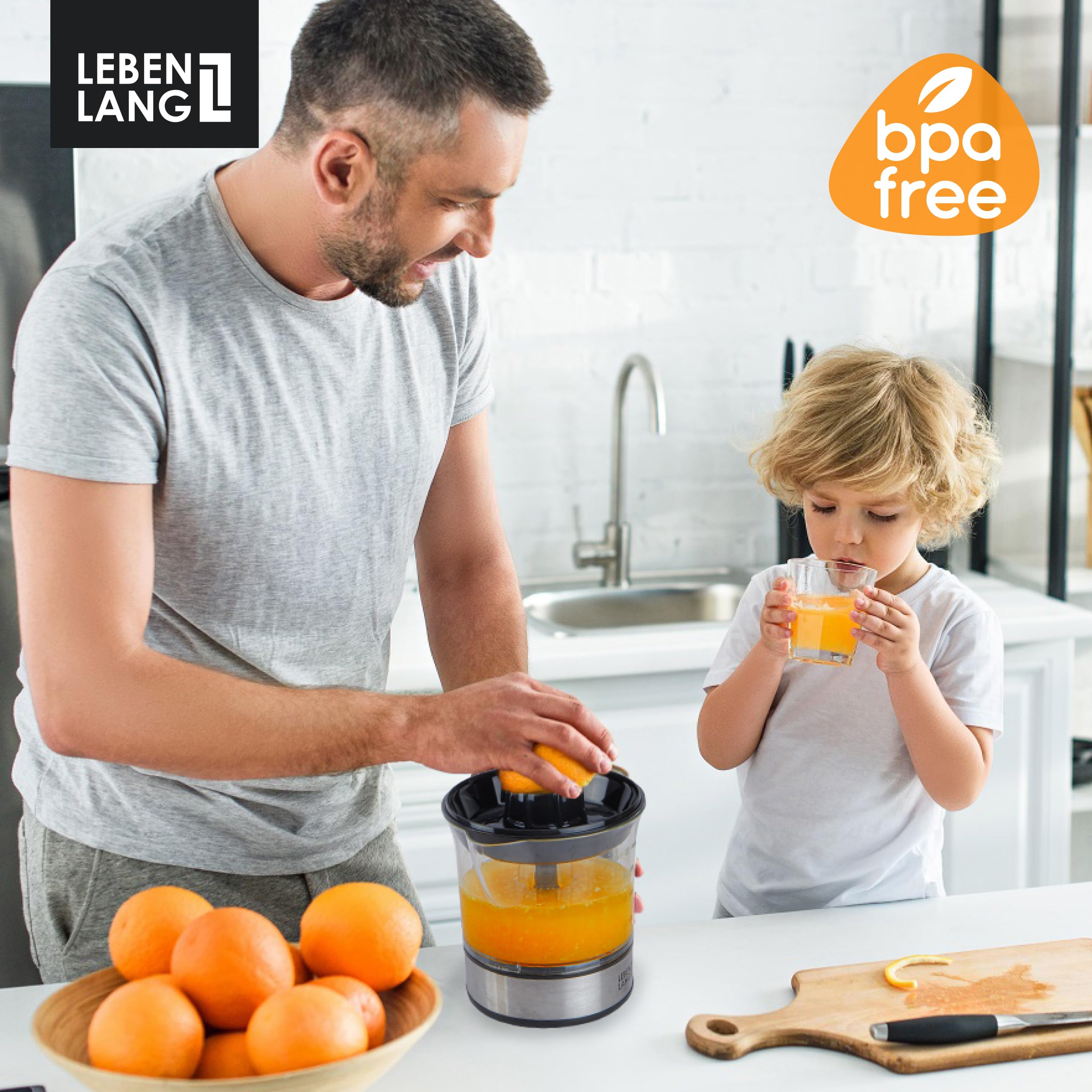 LEBENLANG compact lightweight design saves kitchen counter space without sacrificing juice quality.
