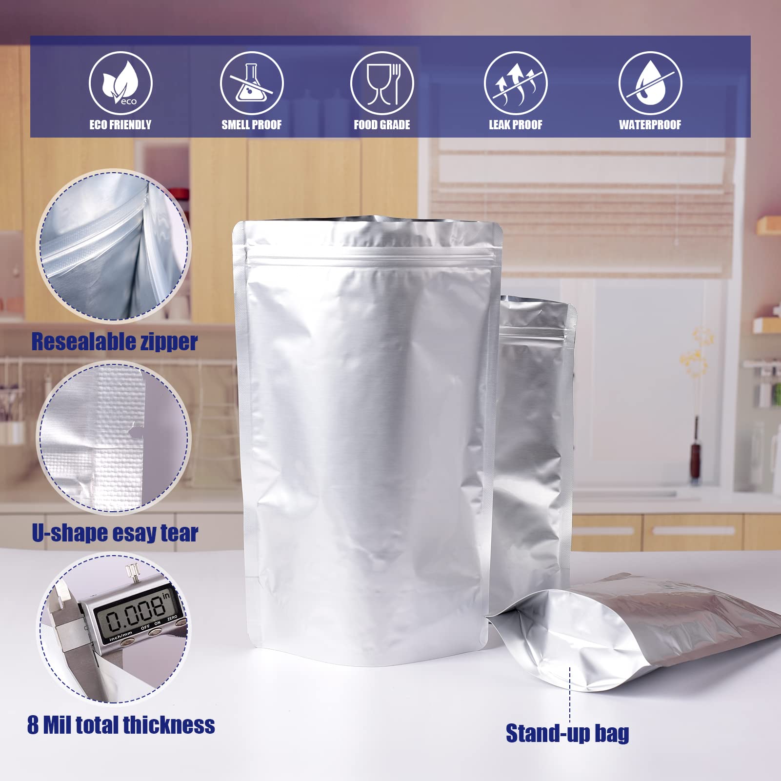 Leboduo 1 quart mylar bag ready for sealed portions and freshness