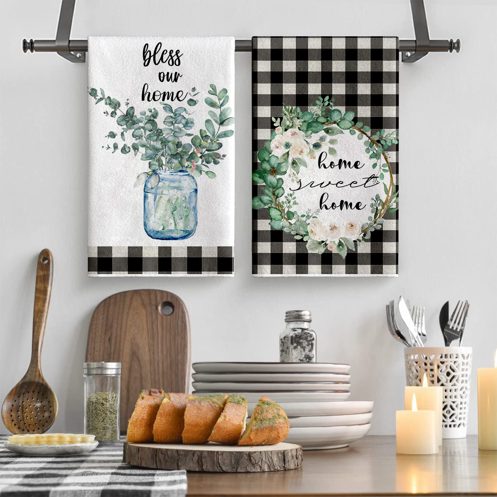 Lebsitey Bless Our Home towel: inspiring motif plus absorbent drying cloth.