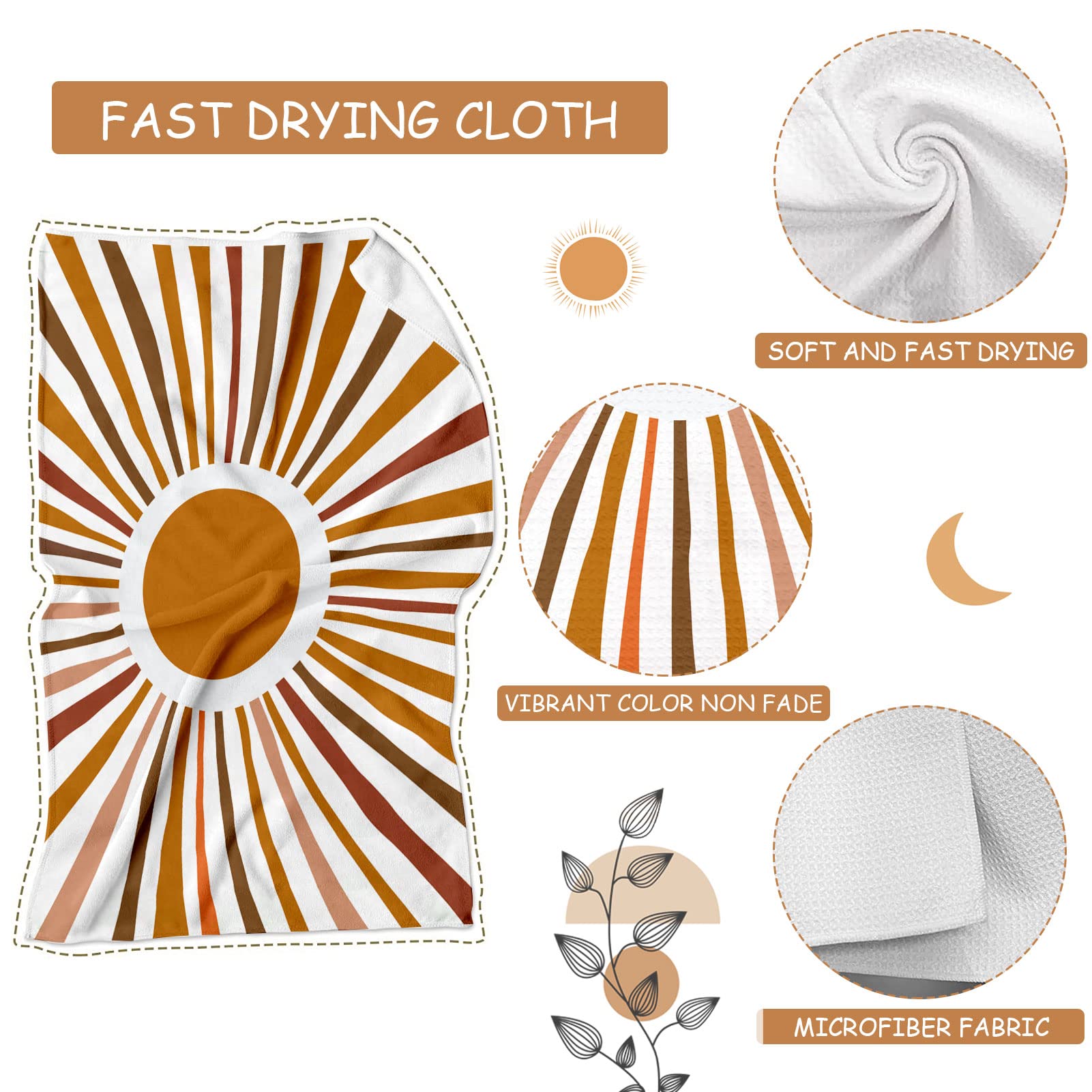 Lebsitey mountains-rivers towel adds boho charm while absorbing spills.