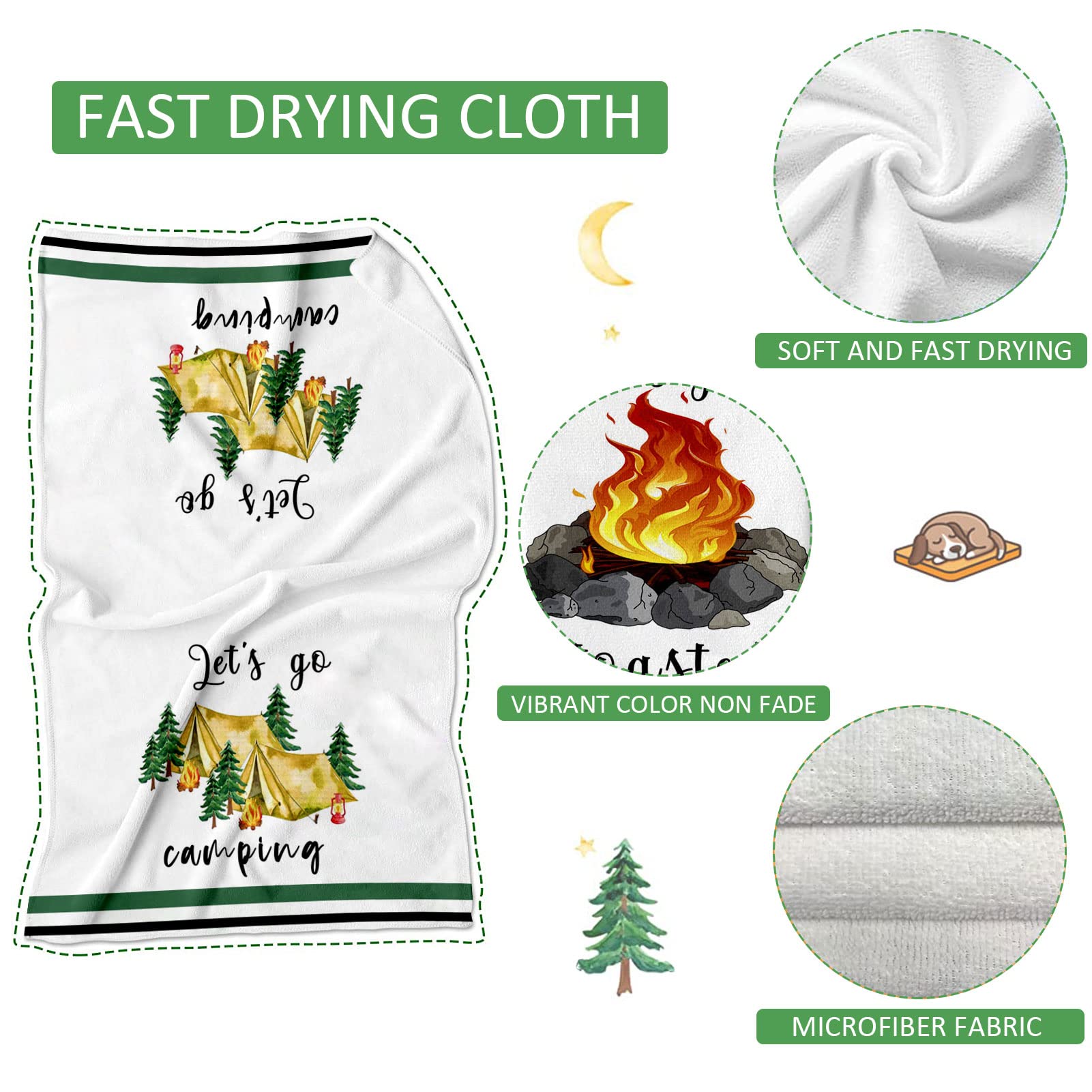 Lebsitey camping towels pattern dining car for effortless kitchen cleanup.