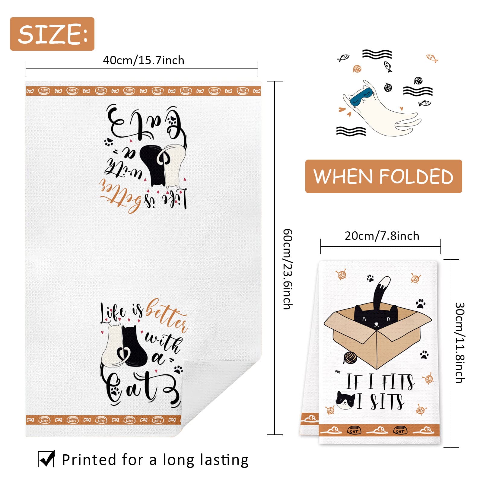 Lebsitey cat towels packaging 4-piece set ready for gifting.