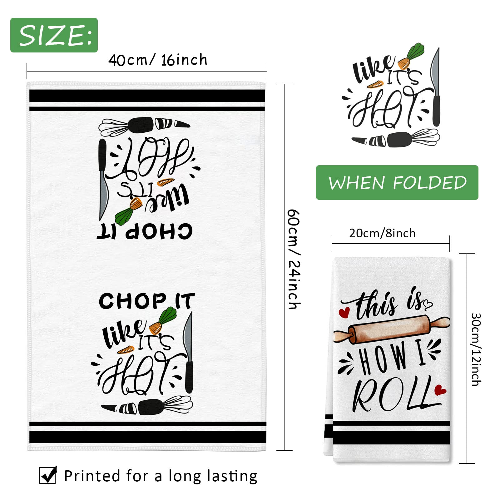 Lebsitey kitchen towels hanging on oven handle for easy reach.