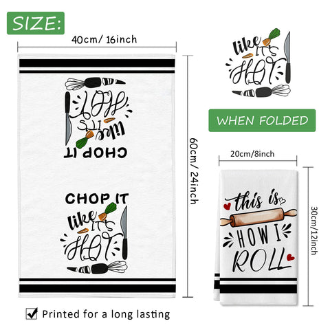 Lebsitey kitchen towels hanging on oven handle for easy reach.