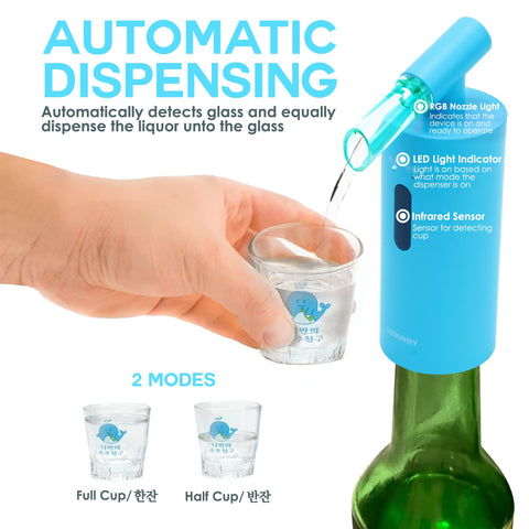 Leburry Soju Dispenser features USB-C rechargeability for on-the-go use