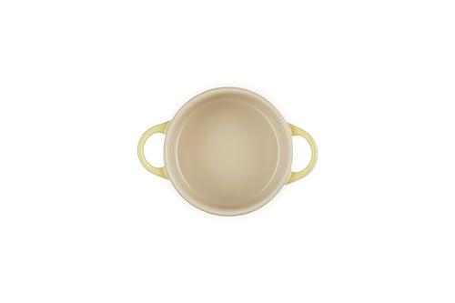 Le Creuset Soleil 8oz interior closeup, smooth enamel for easy food release.