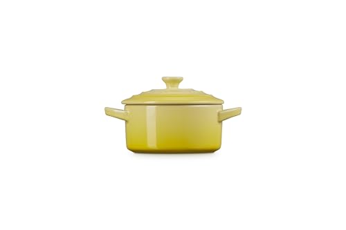 Le Creuset Soleil enamel glaze closeup highlighting nonporous surface.