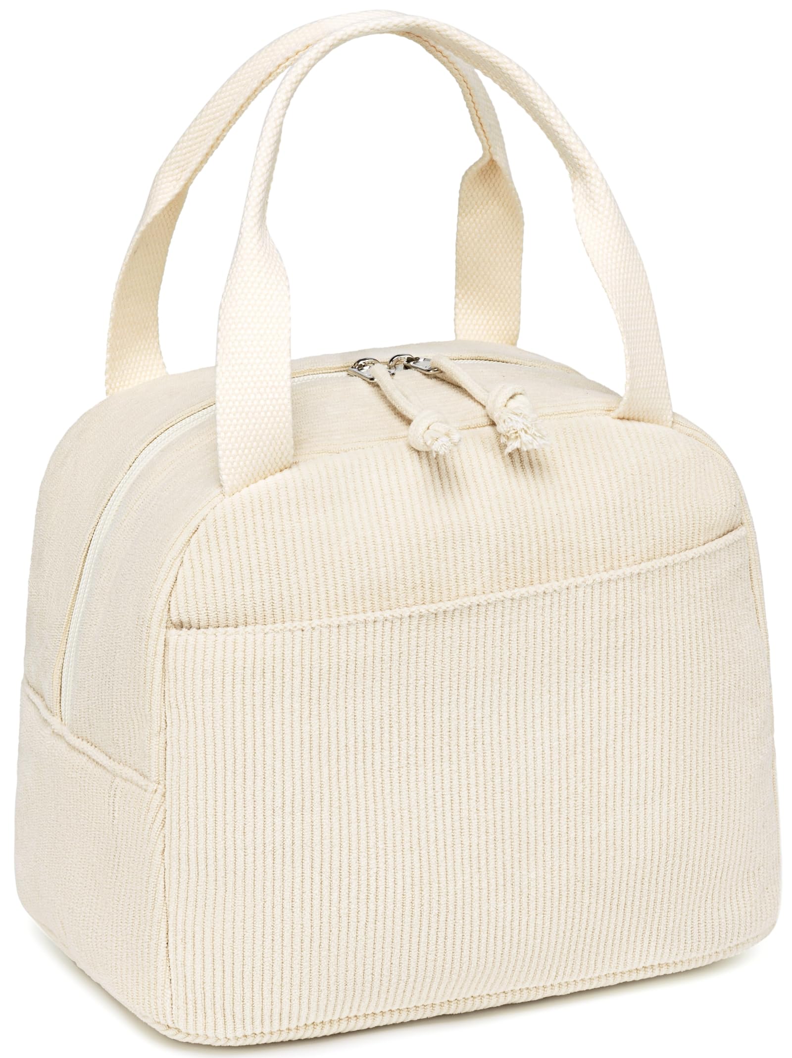 LEDAOU corduroy lunch bag main compartment keeps meals organized and accessible.