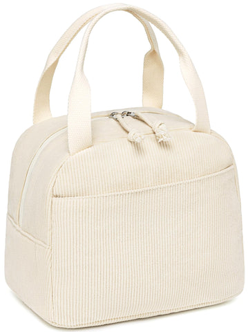LEDAOU corduroy lunch bag main compartment keeps meals organized and accessible.