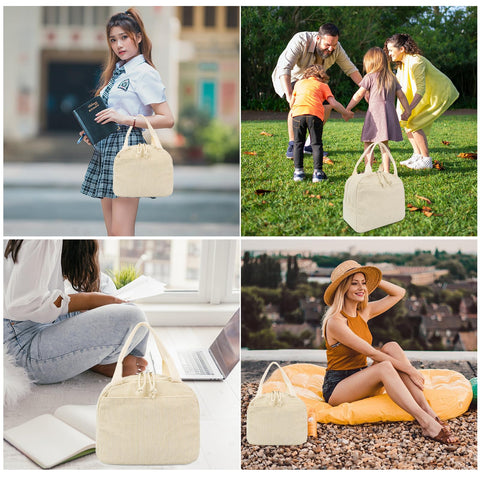 LEDAOU corduroy lunch bag gift-ready packaging for friends or loved ones.