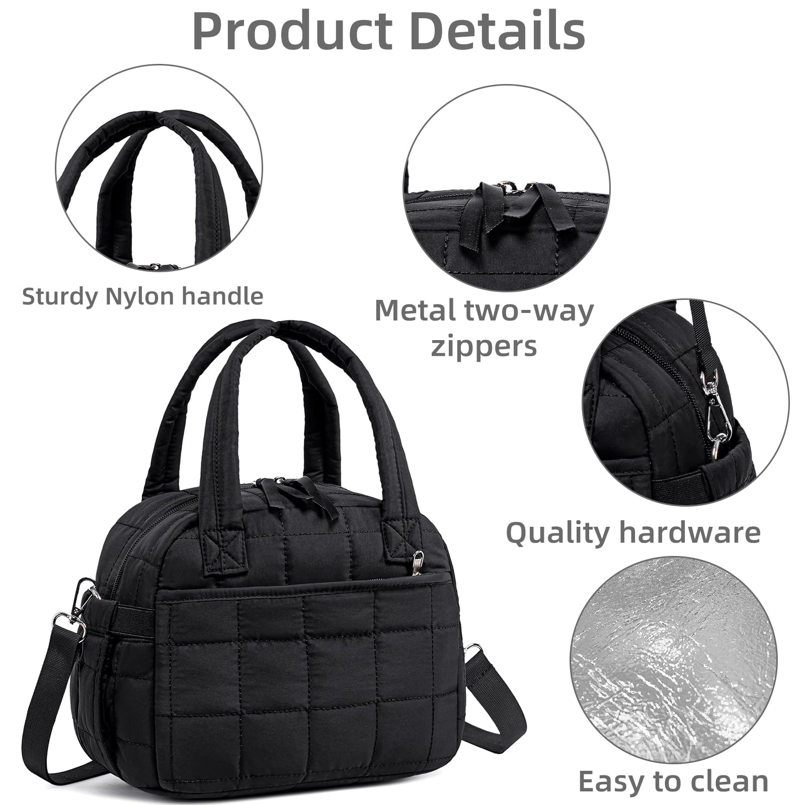 LEDAOU fashionable-lunch-bag-black pairs with outfits for casual or professional settings.