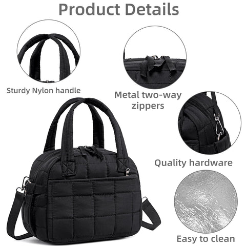 LEDAOU fashionable-lunch-bag-black pairs with outfits for casual or professional settings.