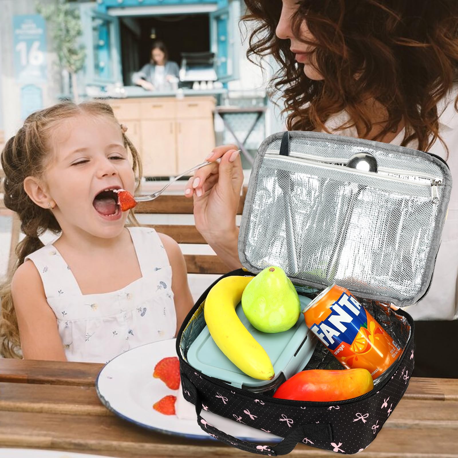 LEDAOU insulated lunch box with reinforced handle for durable daily carry.