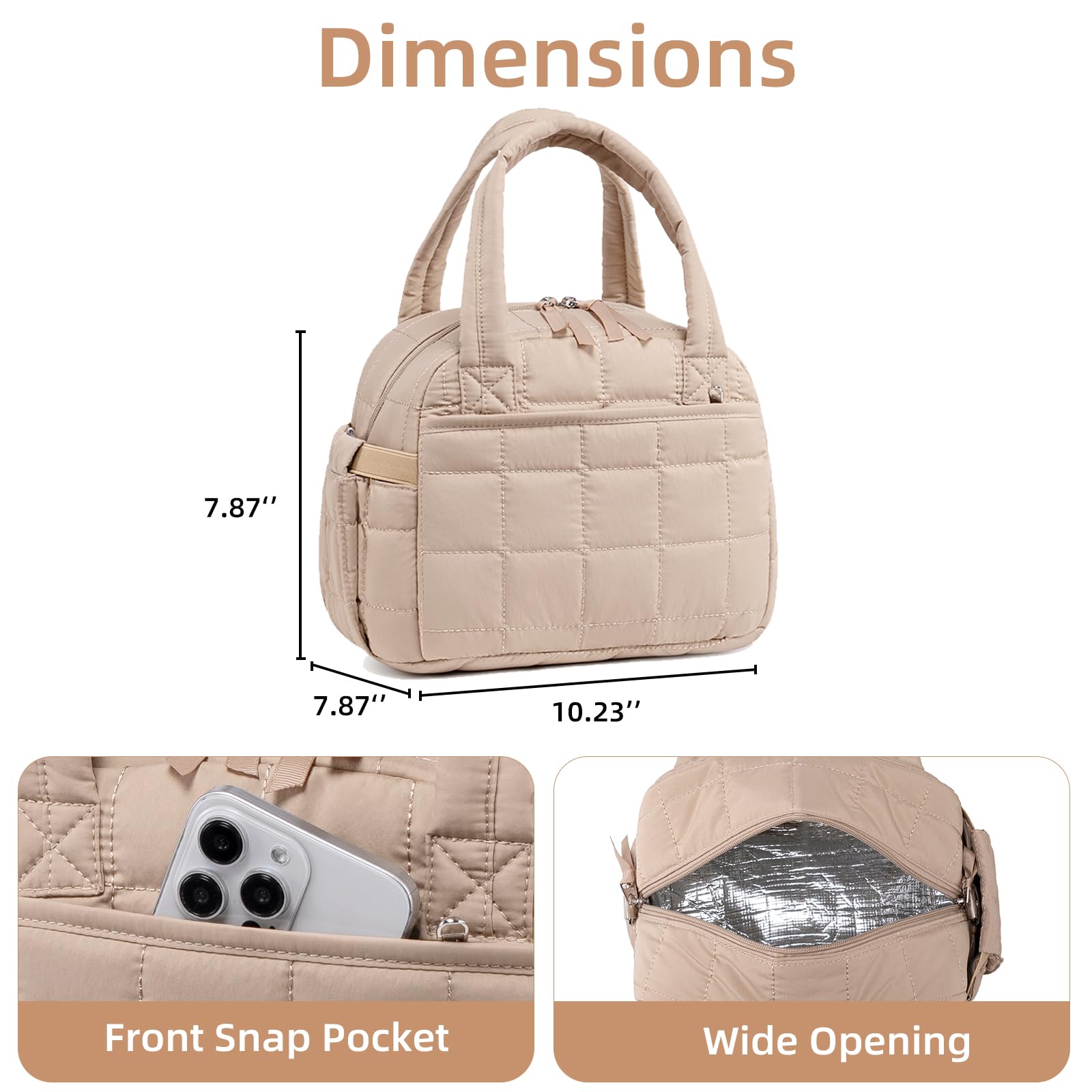 LEDAOU lunch box SBS double zipper close-up, durable and smooth