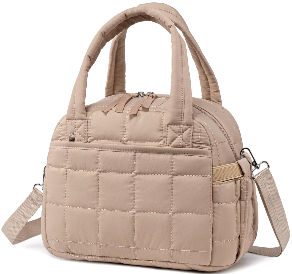 LEDAOU lunch box for women with quilted front view, stylish and portable for daily use