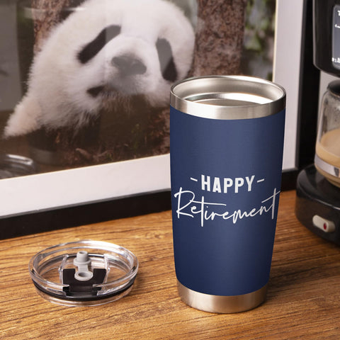 Leebbsin retirement tumbler with spill-resistant lid helps avoid spills.