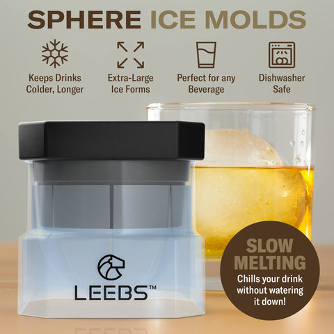 LEEBS dishwasher-safe ice ball mold for convenient cleaning after entertaining