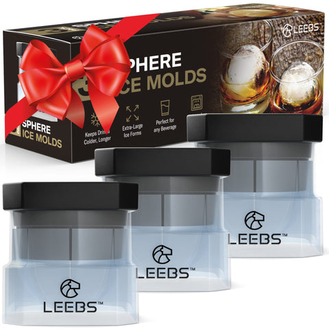 LEEBS large round ice balls 3-pack create elegant whiskey cubes that dilute slowly