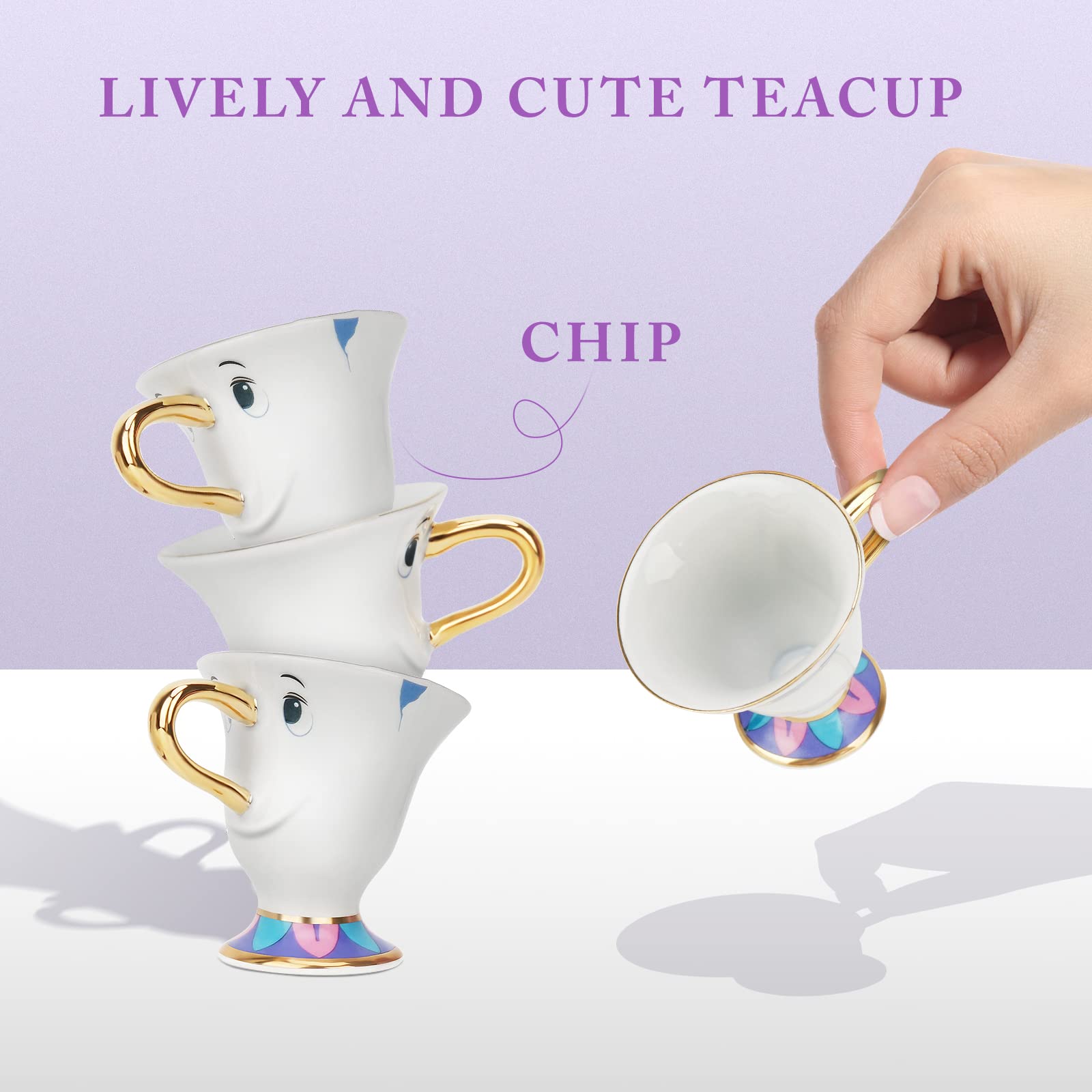 LEEEPENK Mrs Potts teacup chip-teacup complements the set with a playful touch