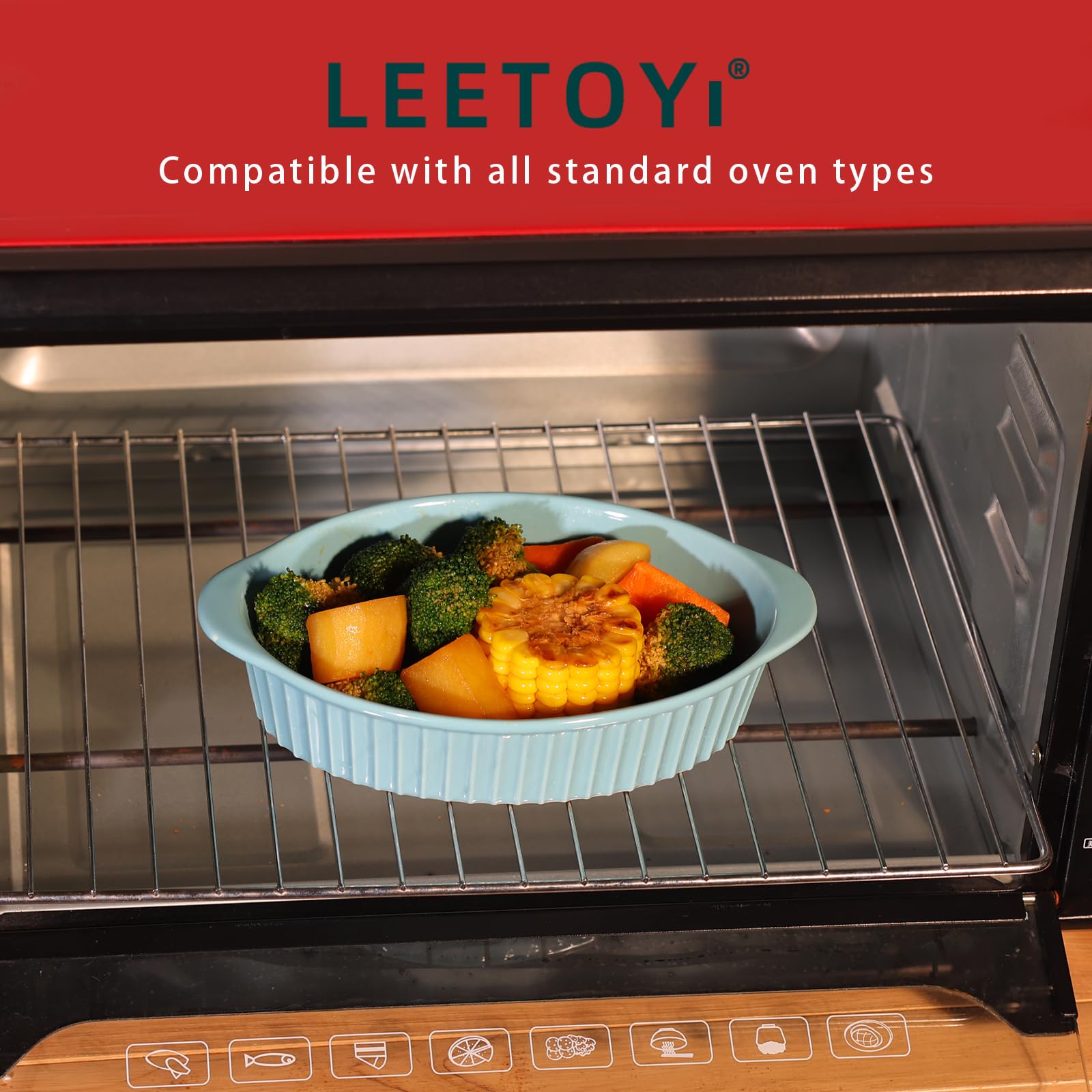 LEETOYI oven-safe dish suitable for casseroles and weeknight single servings.