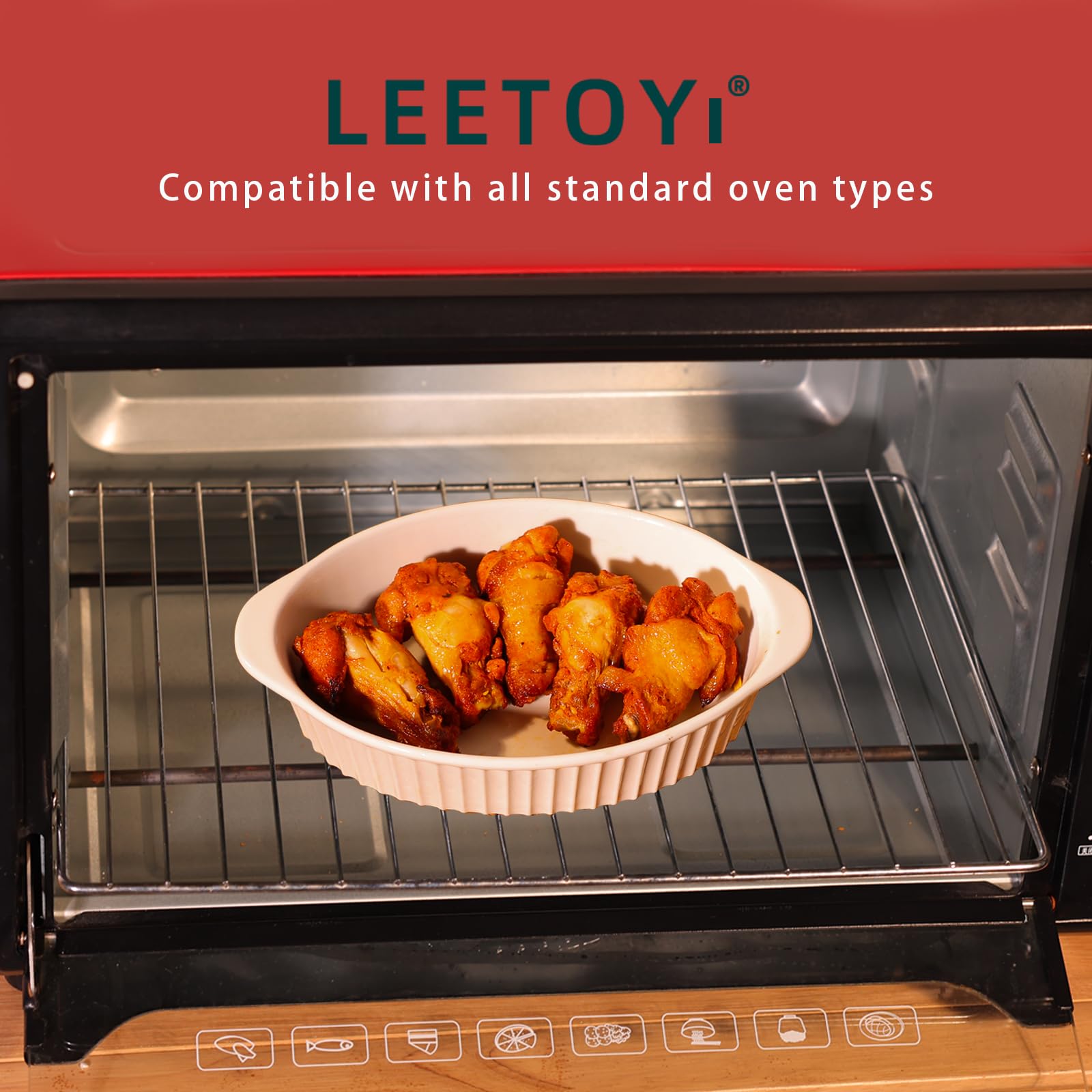 LEETOYI white ceramic pan with glossy glaze on table