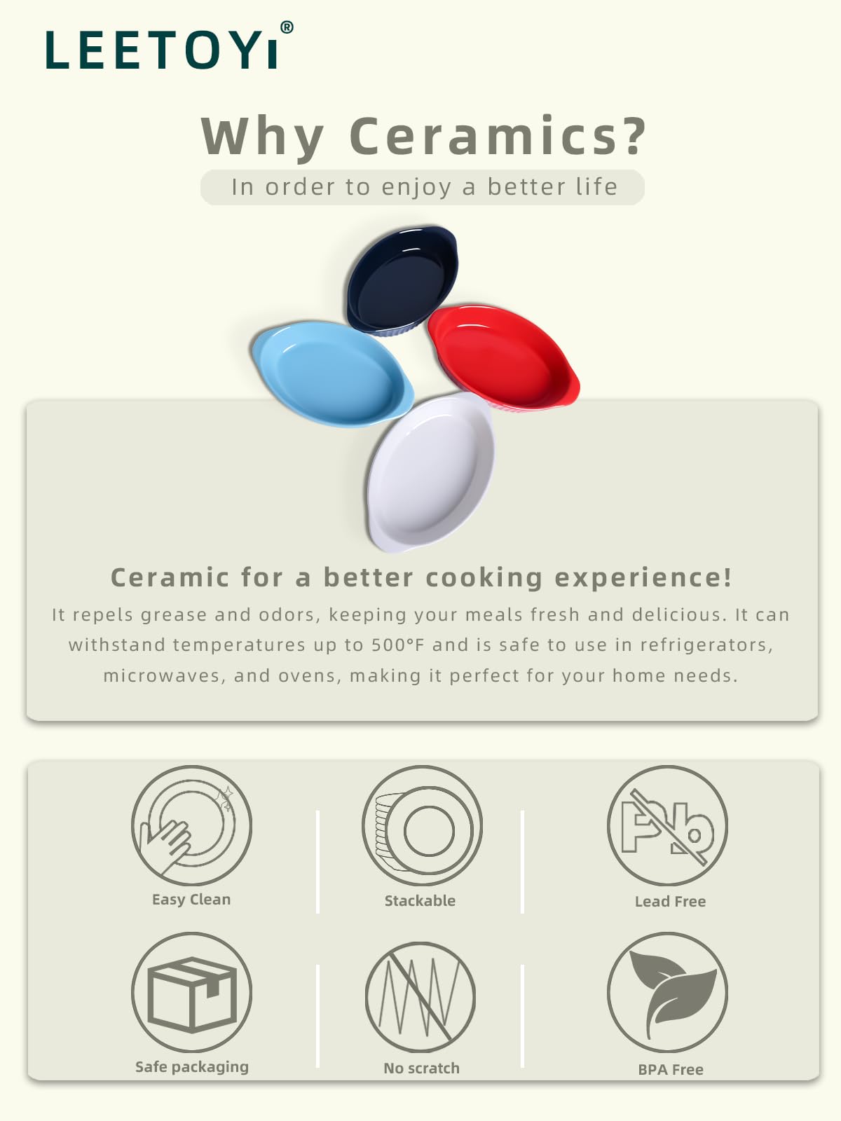 LEETOYI bakeware set suitable for cafes and homes