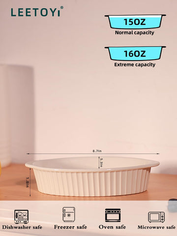 LEETOYI porcelain pans safe for oven, microwave, dishwasher