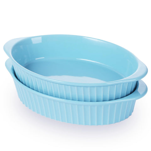 LEETOYI porcelain small oval au gratin pan for oven baking and easy cleanup.