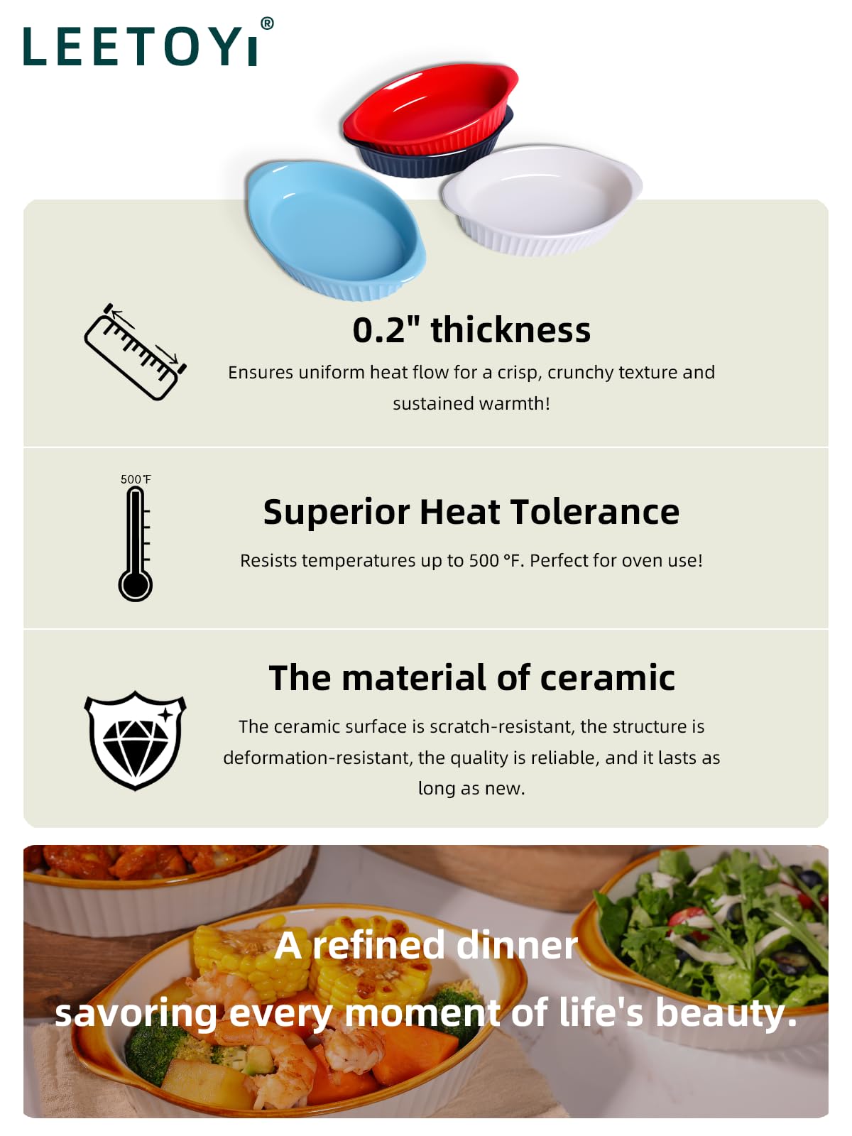 LEETOYI ceramic bright surface eases cleaning and maintenance