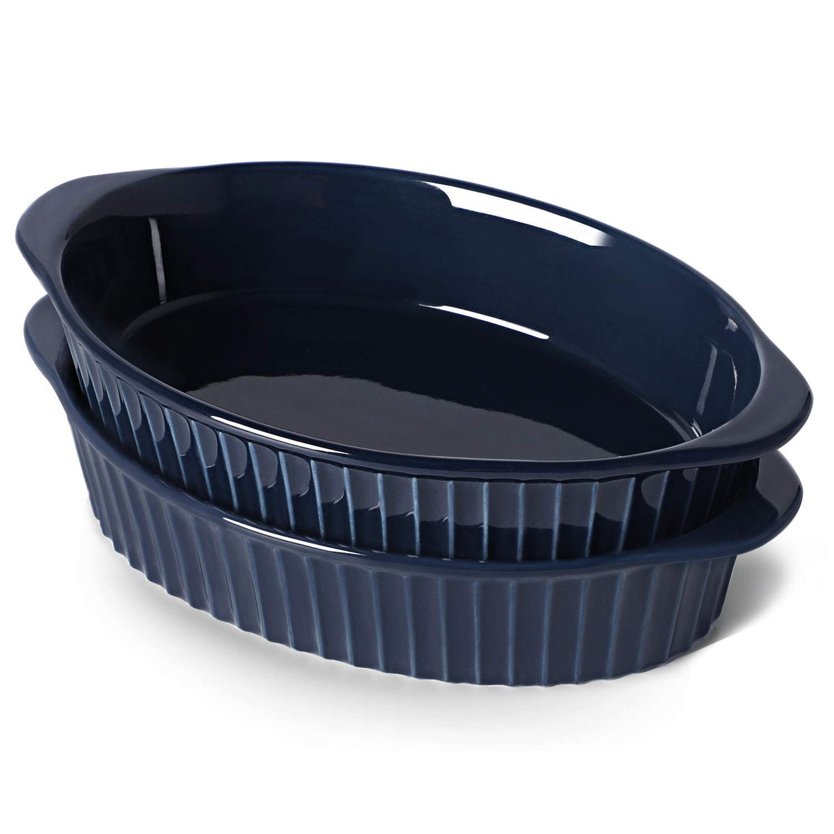 LEETOYI porcelain small oval au gratin pan set, compact for single serving bakes