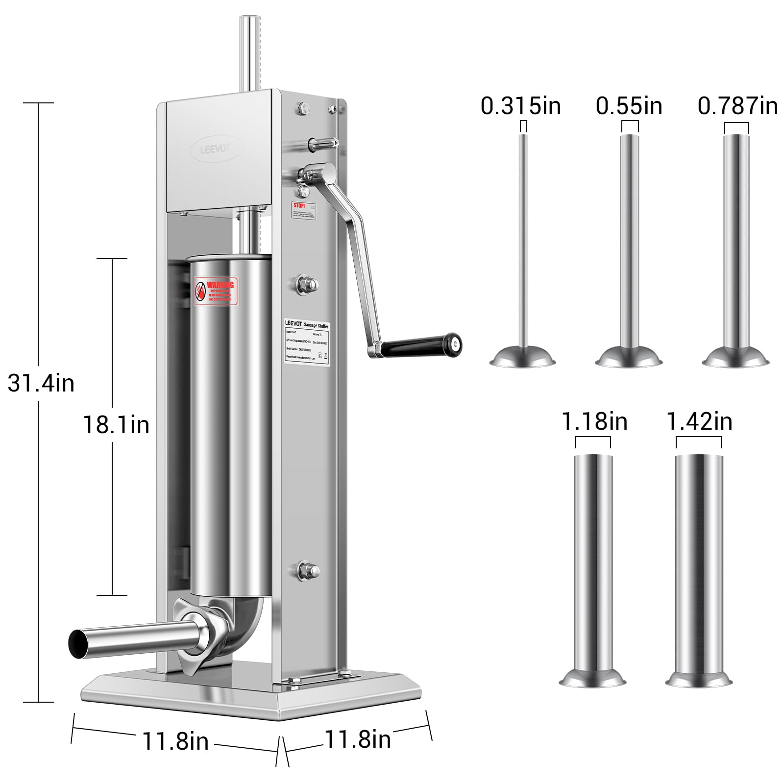 LEEVOT detachable cylinder design simplifies loading and cleanup after batches.