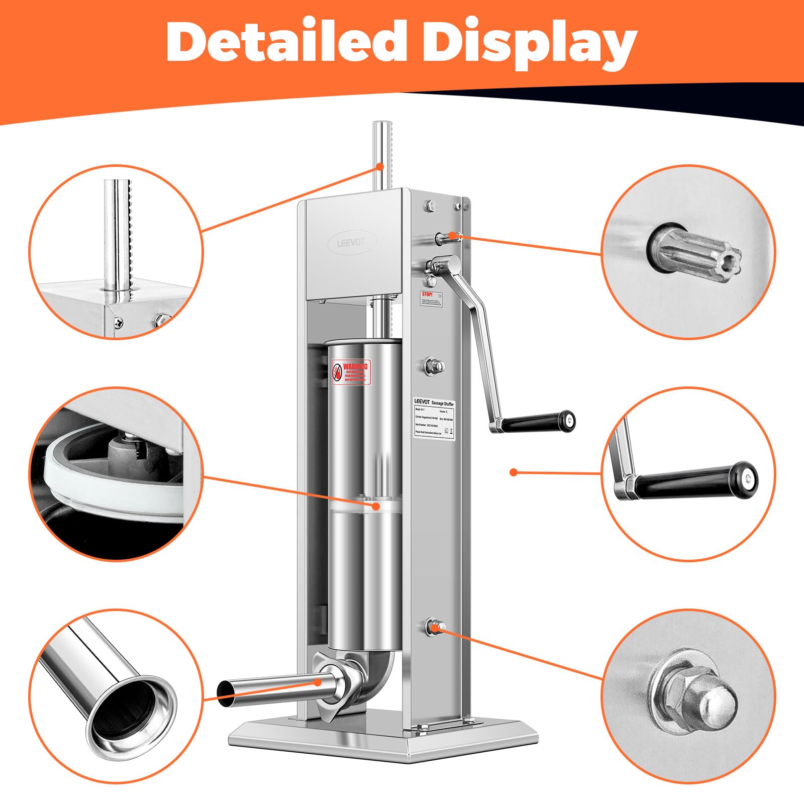 LEEVOT accessory set with sealing rings and nozzles expands stuffing options.