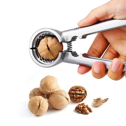 LEFJUBAW nut-cracker unique-notch-design simplifies handling pecans and hazelnuts.