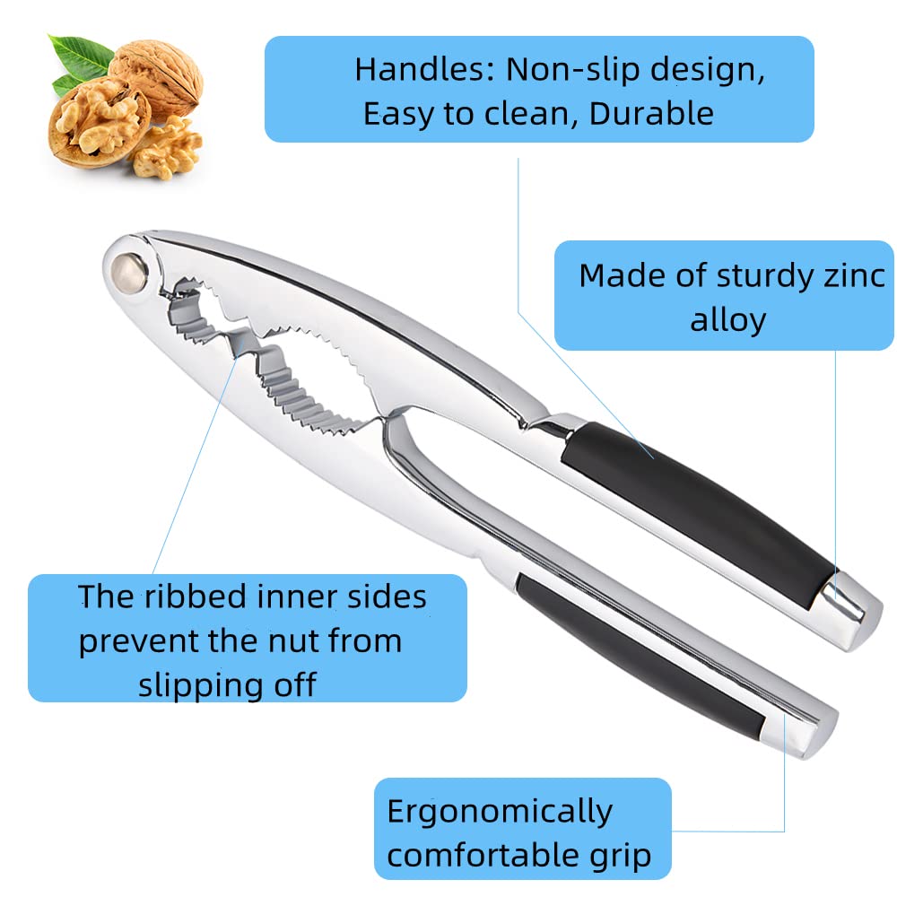 LEFJUBAW Nut Crackers ergonomic non-slip handle for comfortable use