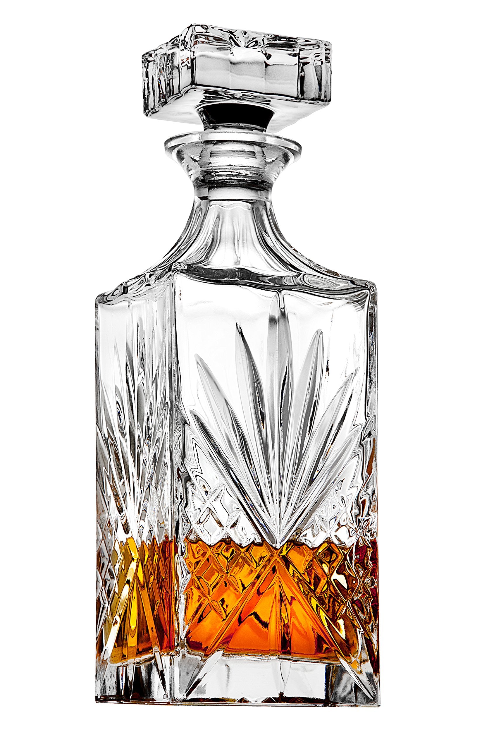 Lefonte two double Old Fashioned glasses in Irish Cut design for tasting.