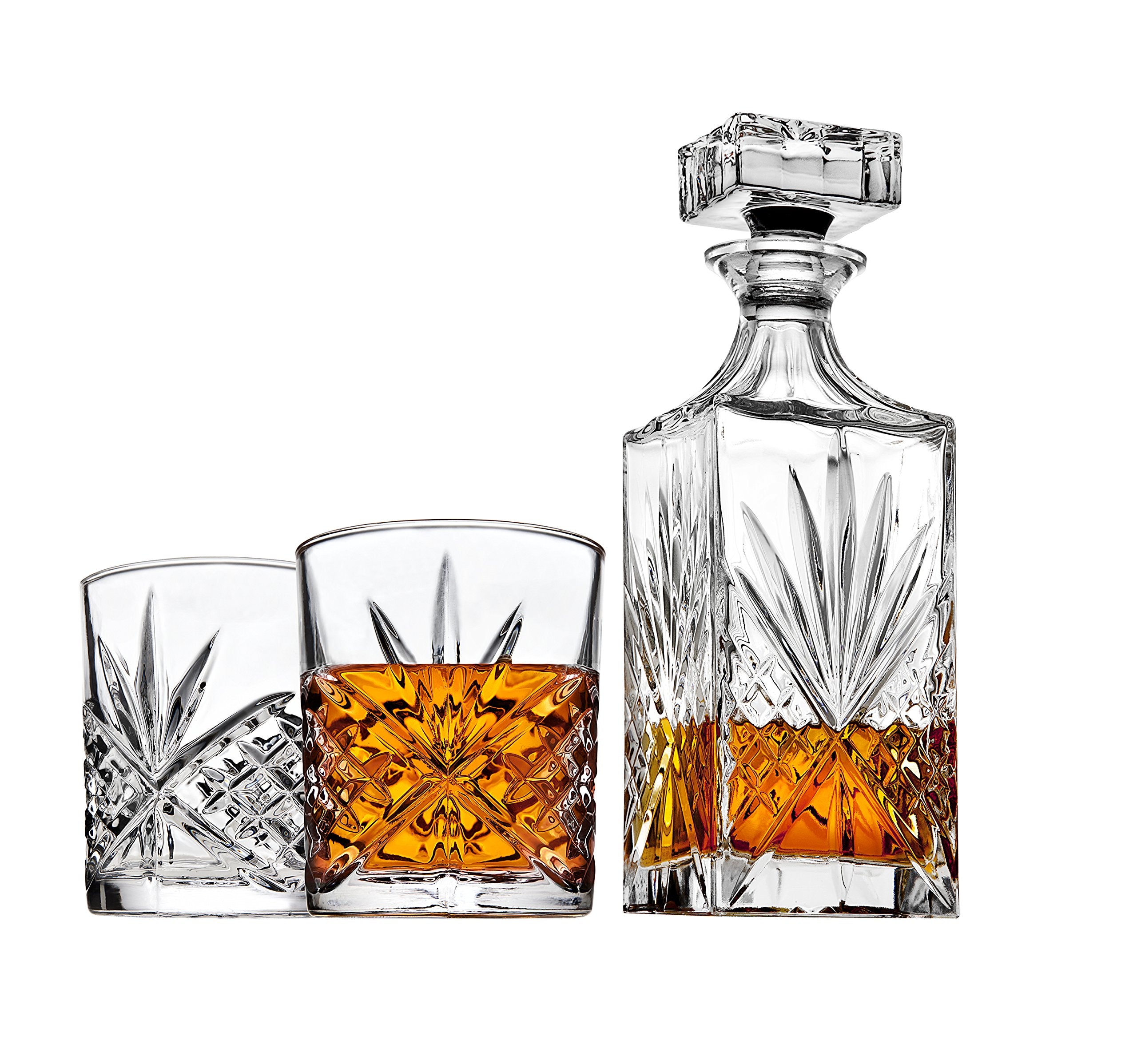 Lefonte whiskey decanter set Irish Cut with 750ml capacity for elegant pours.