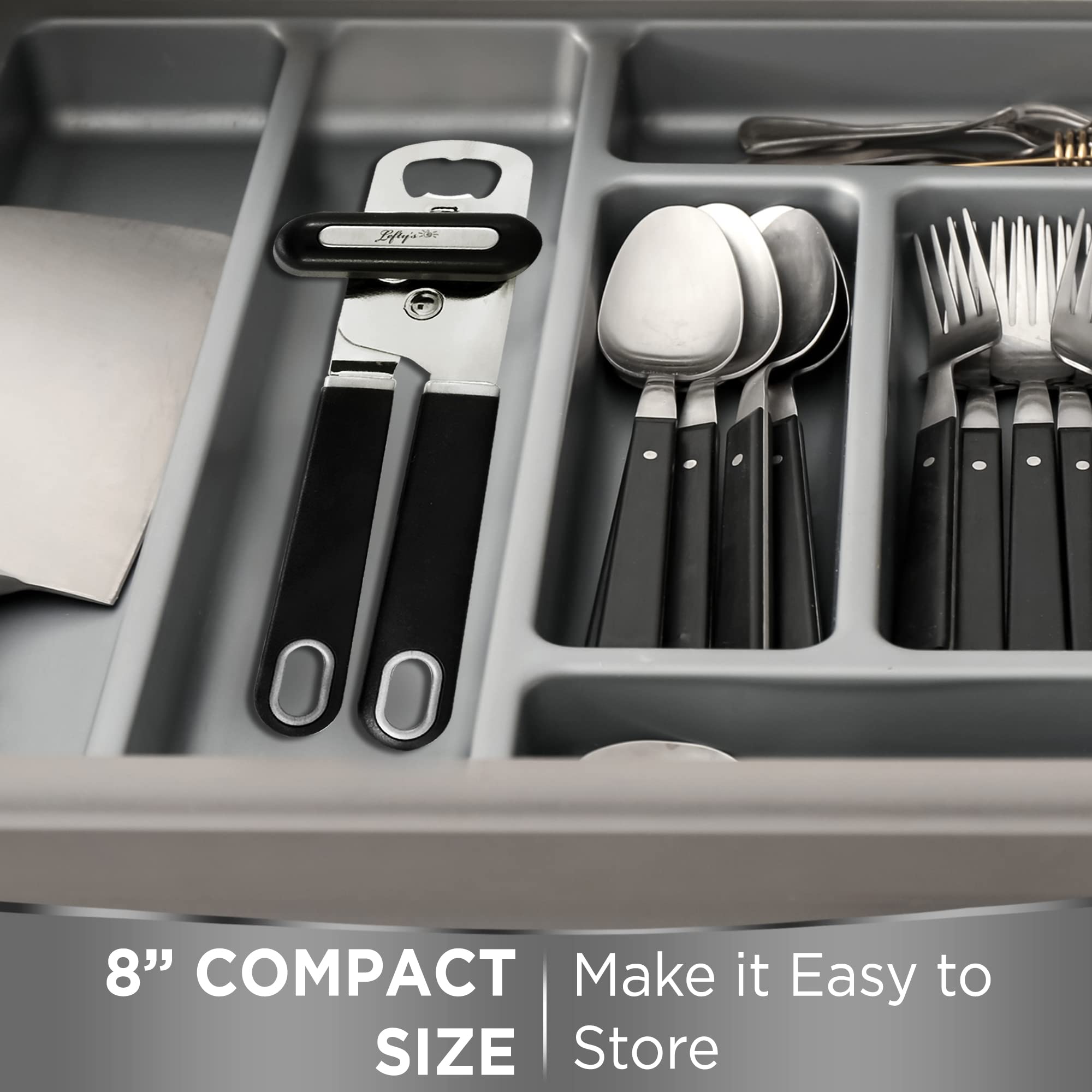 Lefty's left-handed can opener bottle opener function adds convenience